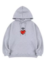 THE MUSEUM VISITOR★韓国★LOVE MULTI SPRAYED PRINTED HOODY HEART SPRAY PRINTED HOODY (BLACK) : THE MUSEUM VISITOR