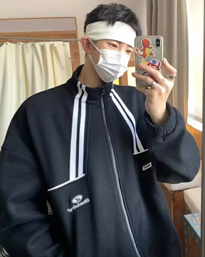 Black Dual Striped Jacket | Taehyun - TXT - Fashion Chingu
