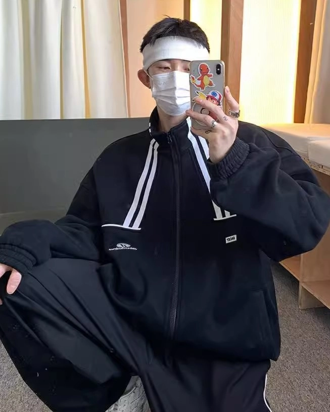 Black Dual Striped Jacket | Taehyun - TXT - Fashion Chingu