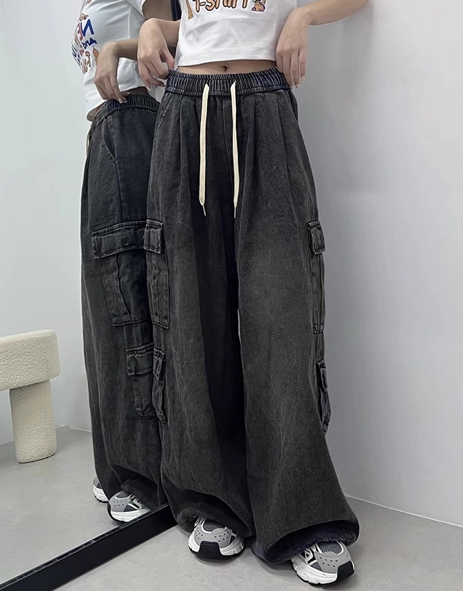 Black Wide Leg Cargo Pants | Danielle - NewJeans - Fashion