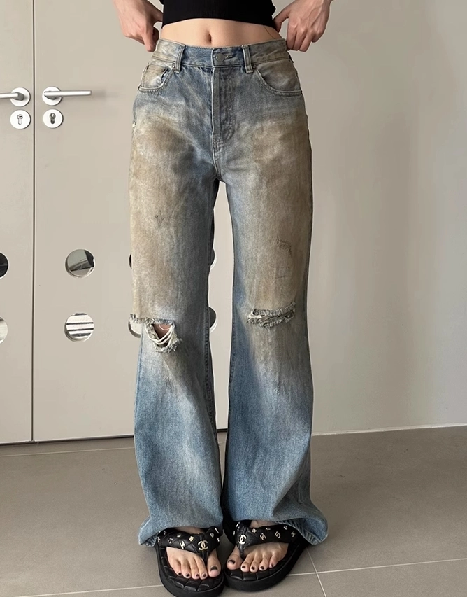 ★BTS Jungkook着用★Washed Fatigued Balloon Denim Pants ☆BTS Jungkook着用☆Washed Fatigued Balloon Denim Pants