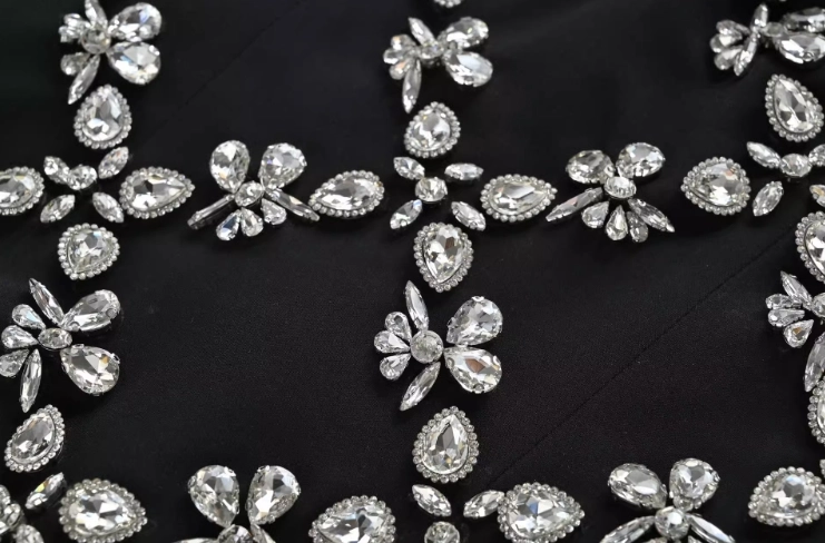 Black Rhinestone Embellished Bodysuit Top | Momo - Twice - Fashion