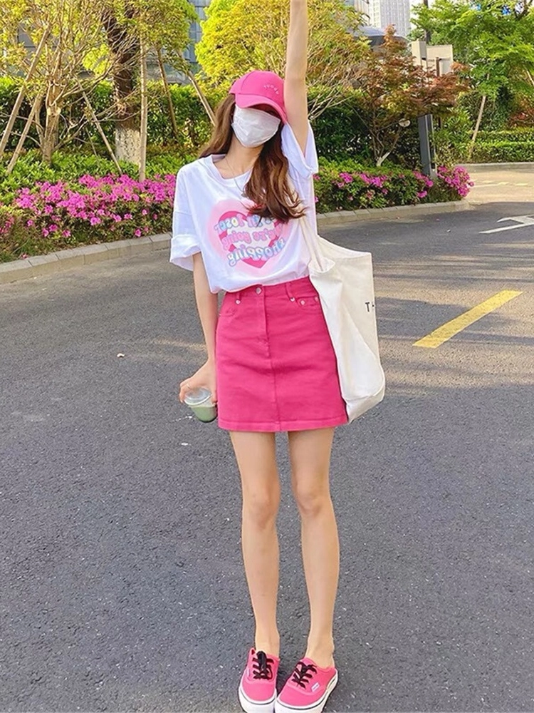 ＊韓国＊［YIN AND YANG IN HARMONY］Frill skirt 2type Denim Mini Skirt Women Cute Punk Harajuku Tutu Korean at