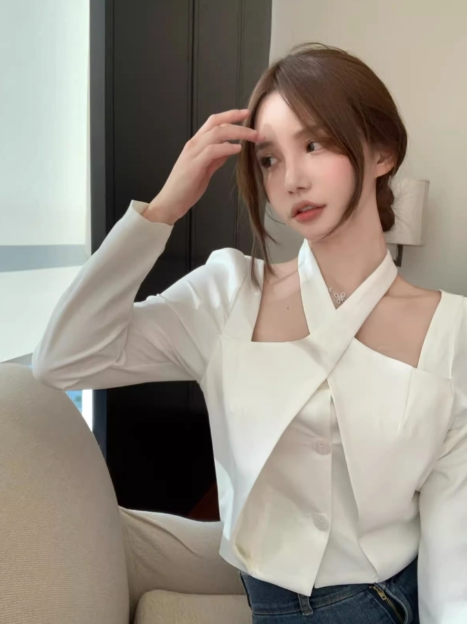 へヨン　HYEON bustier &quot;Luca&quot;   White P・100/2 BROAD RUFFLE DETAIL SHIRT(XS White): power of the
