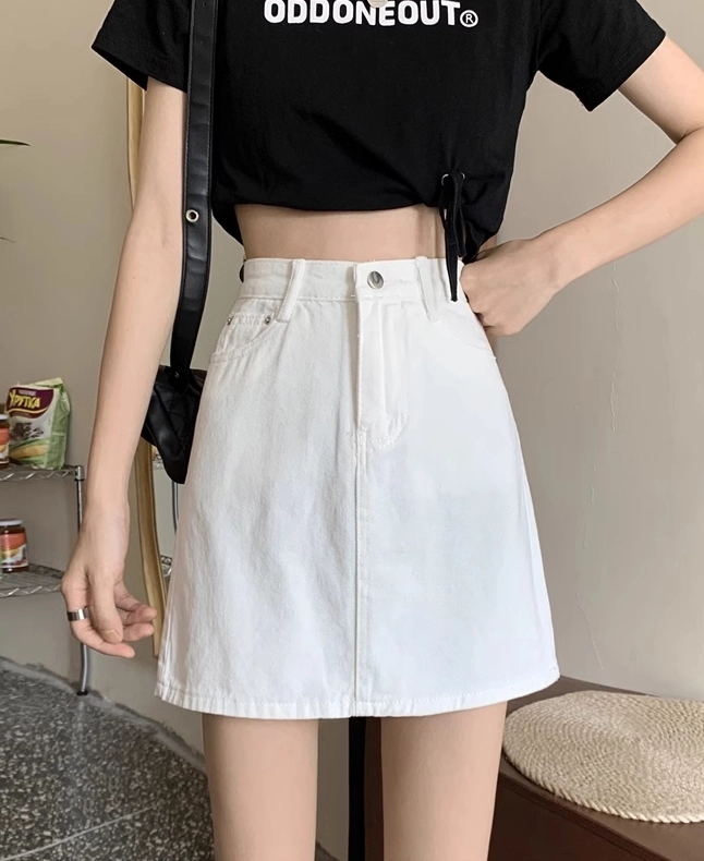 White Denim Mini Skirt | Danielle - NewJeans - Fashion Chingu