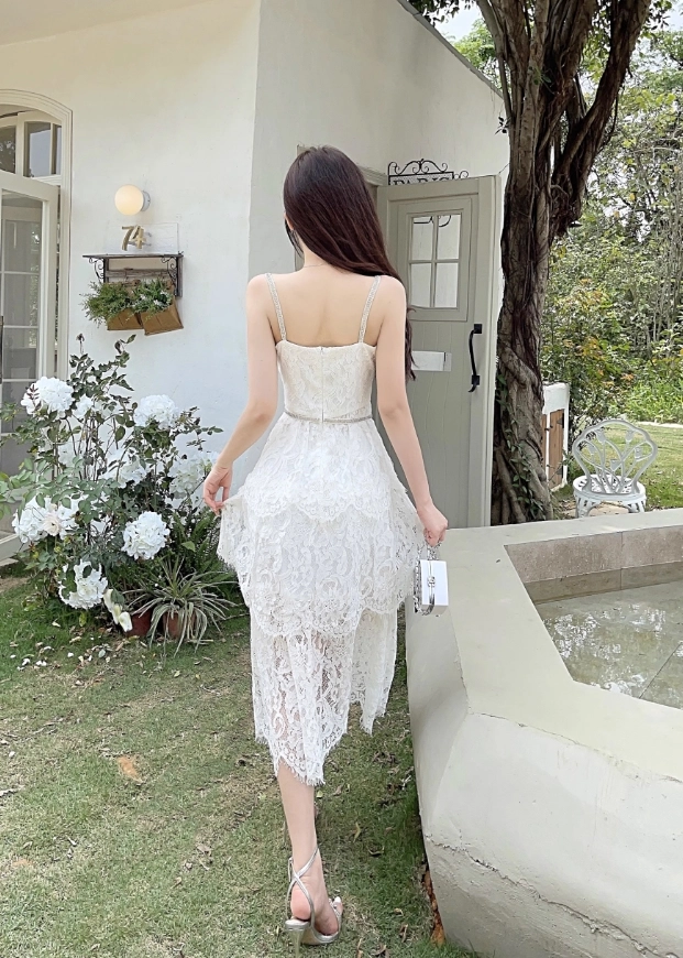 White Double Bow Bustier Lace Dress | Momo - Twice - Fashion
