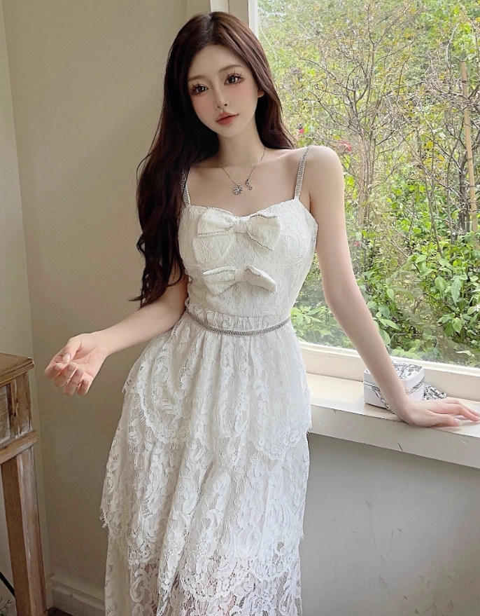 ★MIDNIGHT MOVE★ lace duo t white Sexy White Dress - Lace Dress - Two-Piece Dress - Maxi Dress