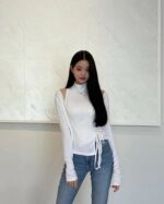 IVEウォニョン愛用【 JEANS】SCOOP BACK ONE PIECE 関送込 祝19歳！ IVEウォニョンが“奇跡の10頭身”で披露したおしゃれ私服