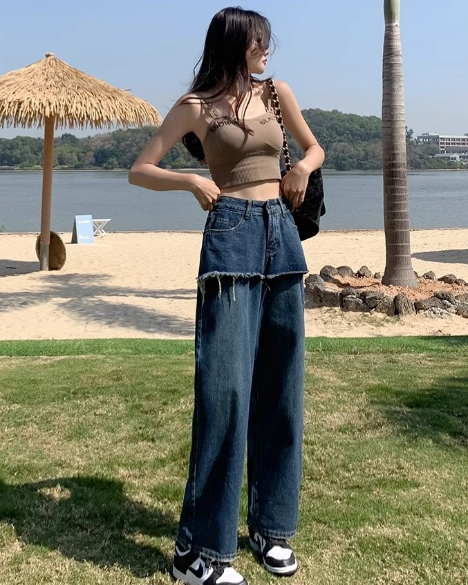 Blue Two-Pieces Illusion Jeans | Danielle - NewJeans - Fashion Chingu