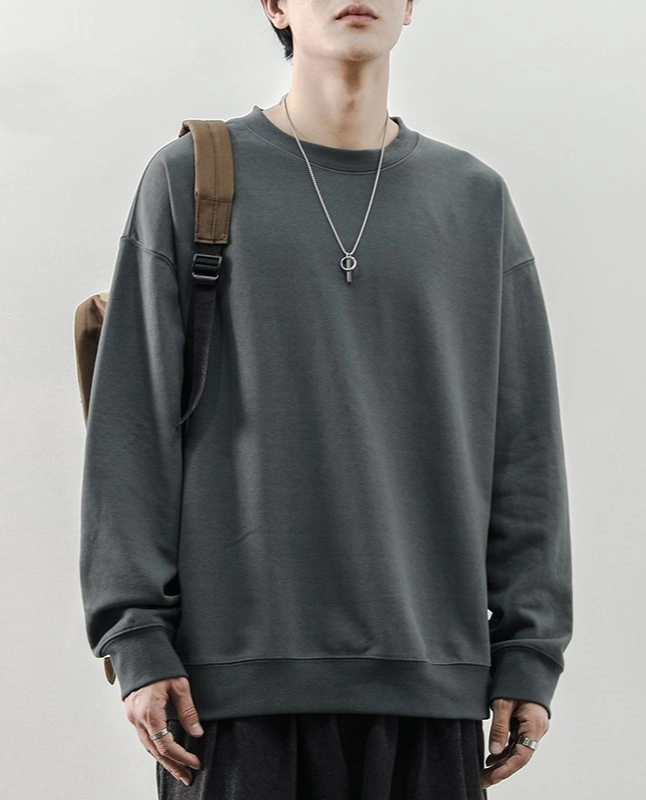 ★韓国人気★LOOKPLE★LOOK BANEKICHI SWEATSHIRT Grey Crew Neck Sweatshirt | Changbin - Stray Kids - Fashion