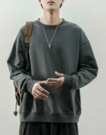 Grey Crew Neck Sweatshirt | Changbin - Stray Kids - Fashion