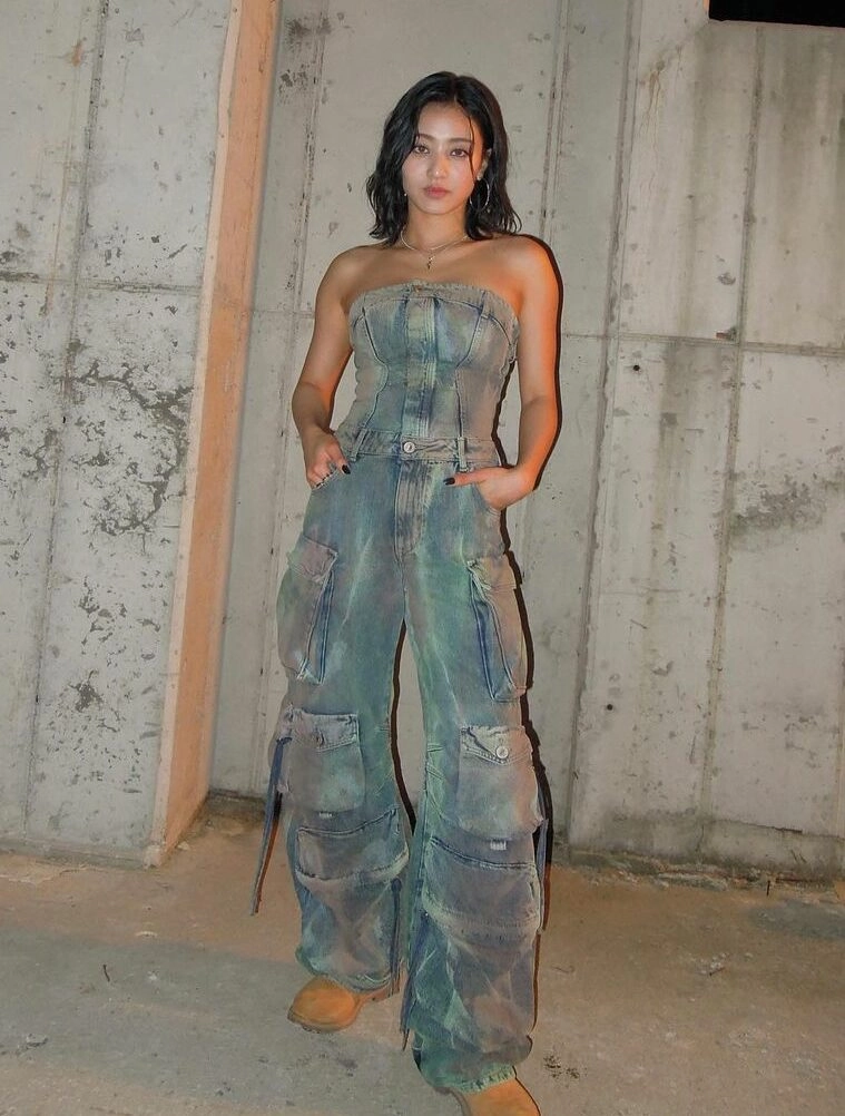 【NONCODE】Ditto jumper + pants set Comfort-fit stretch cotton jumpsuit Light military | Replay