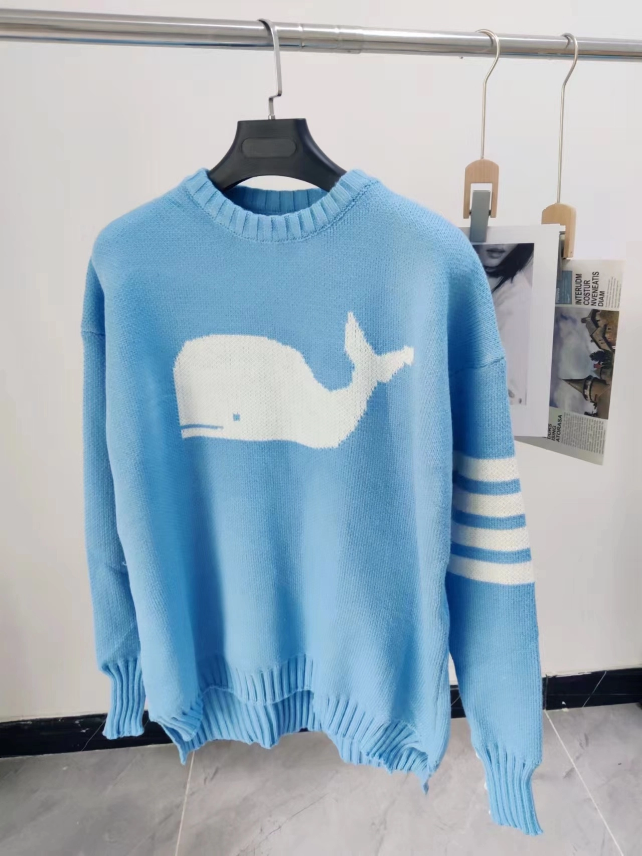 Sweater Korean Idol Clothing Blue Whale Sweater Jin BTS Fashion Chingu