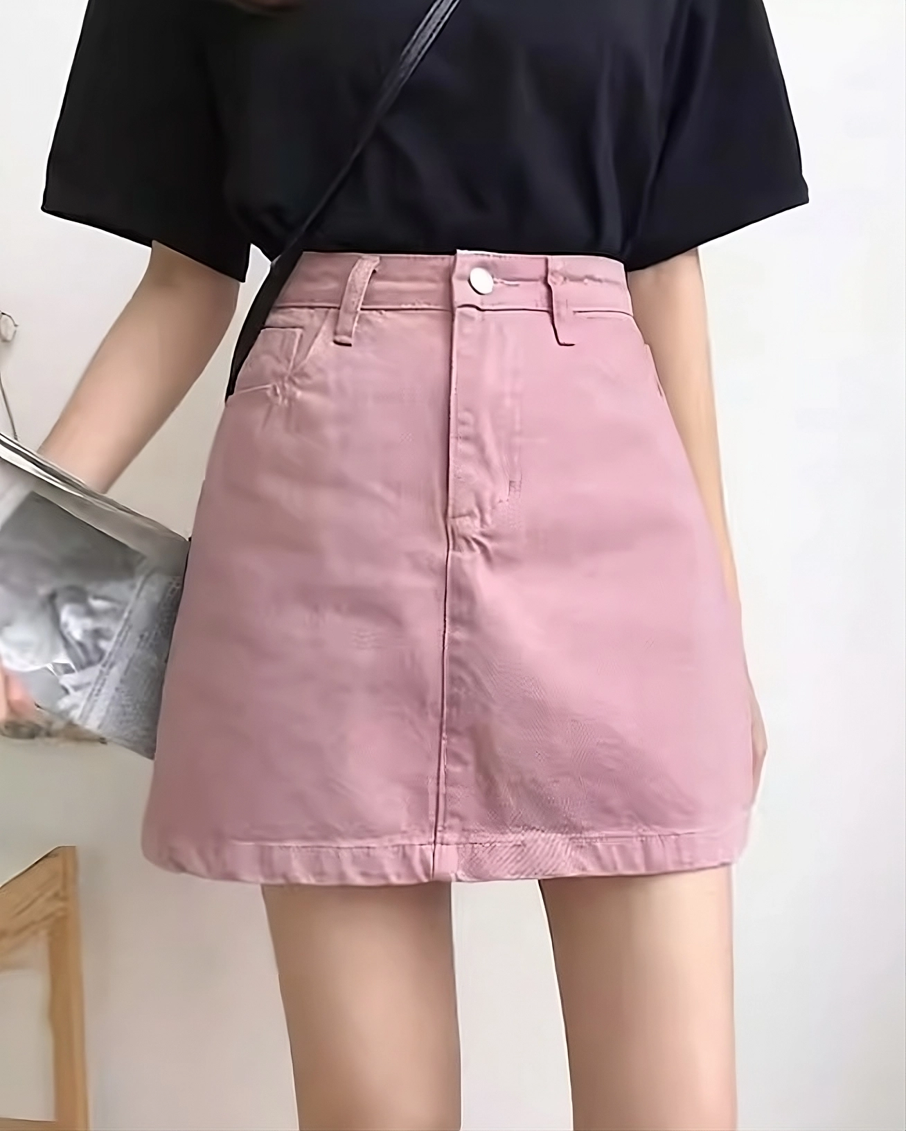 【ThreeTimes】 Pink crush denim skirt Mini Josie Pleated Denim Skirt - Pink | Fashion Nova