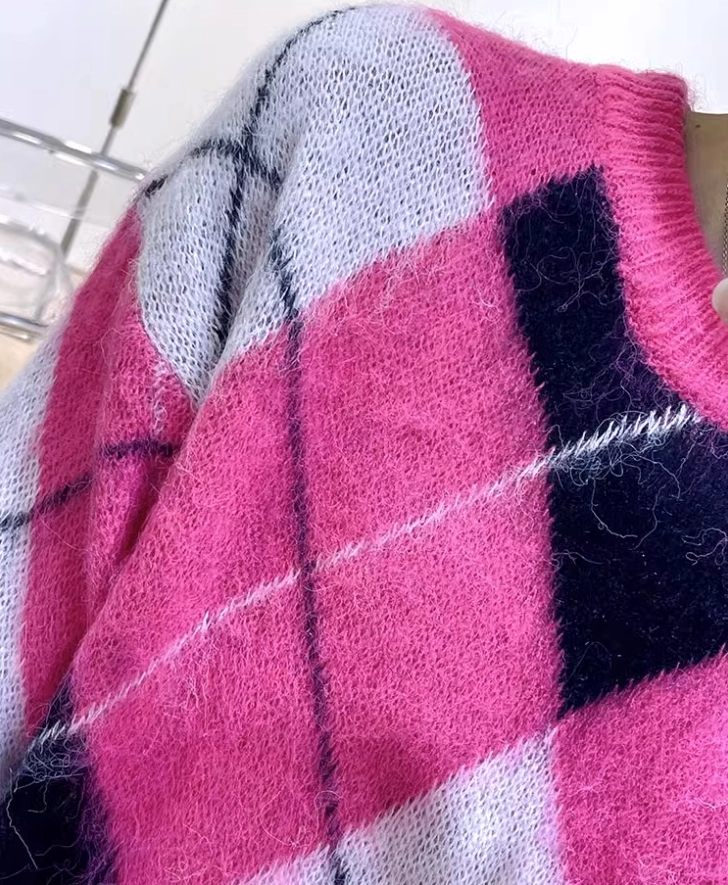 [GROVE]★24FW★韓国人気★STITCH ARGYLE SET Seaside Sweater | Wool and the Gang