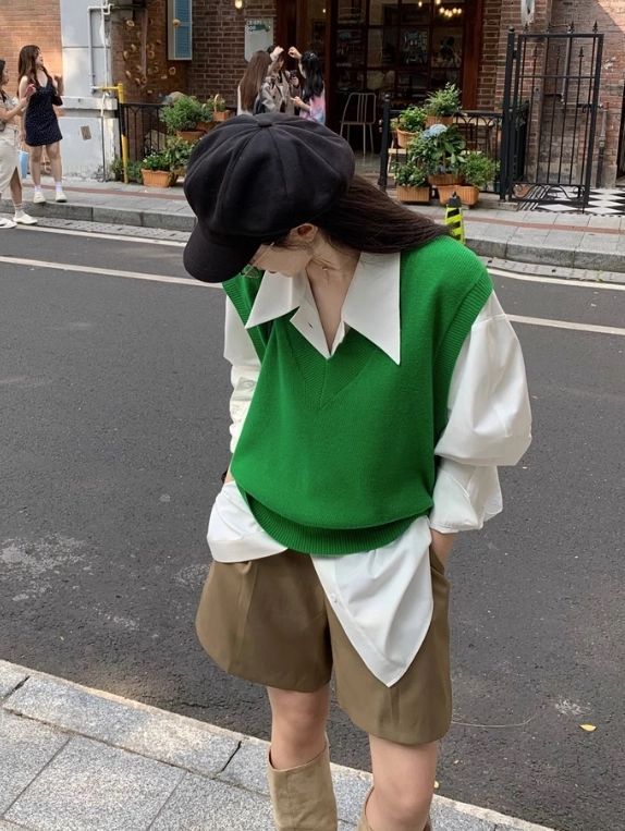 ★Enhypen SUNGHOON着用★【ACON STUDIO】ETHNIC KNIT VEST Green V-Neck Knit Vest | Sunghoon - Enhypen - Fashion Chingu