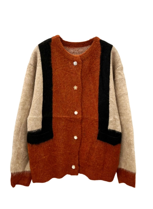 Beige Zip-Up Knitted Cardigan | Taehyung - BTS - Fashion Chingu