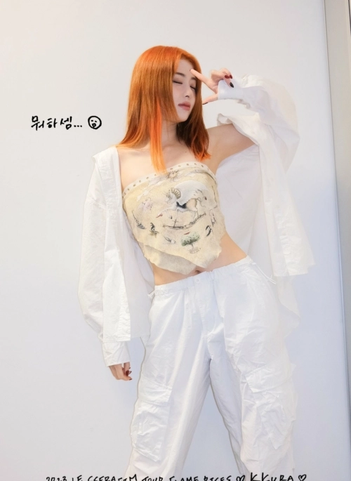 BLACKPINK JISOOジス AMORTAGE CROP TSHIRT White Cut-Out Neckline Cropped T-Shirt | Jisoo - BlackPink