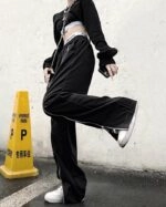 パンツ ROTATE Woman Pants Black 113348 100 Black Full Front Zipper Pants | Jurin - XG - Fashion Chingu