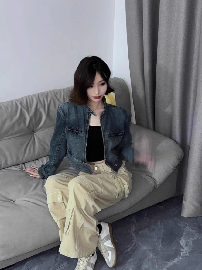 [ NERDY ]THE 8着用★韓国人気★UNI NY DENIM BIKER JACKET SET NERDY ]☆THE 8着用☆韓国人気☆Uni NY Denim Biker Jacket