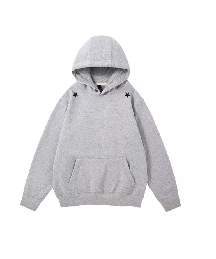 Grey Shoulder Stars Hoodie | Doyoung - NCT - Fashion Chingu
