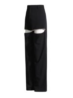 Black Cut-Out Crystal Embellished Pants | Hinata - XG