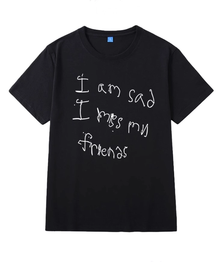 ★Seventeen Hoshi着用★ 【IAM NOT A HUMANBEING】T-Shirt Black 'I Am Sad' Printed T-Shirt | Hoshi - Seventeen