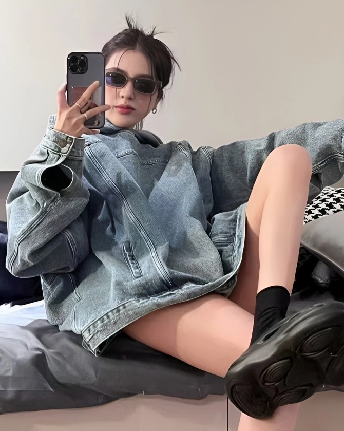 SeaRoomlynn★DENIM HOODIEジャケット searoomlynn DENIM HOODIE ジャケット ヴィンテージブルー 2024