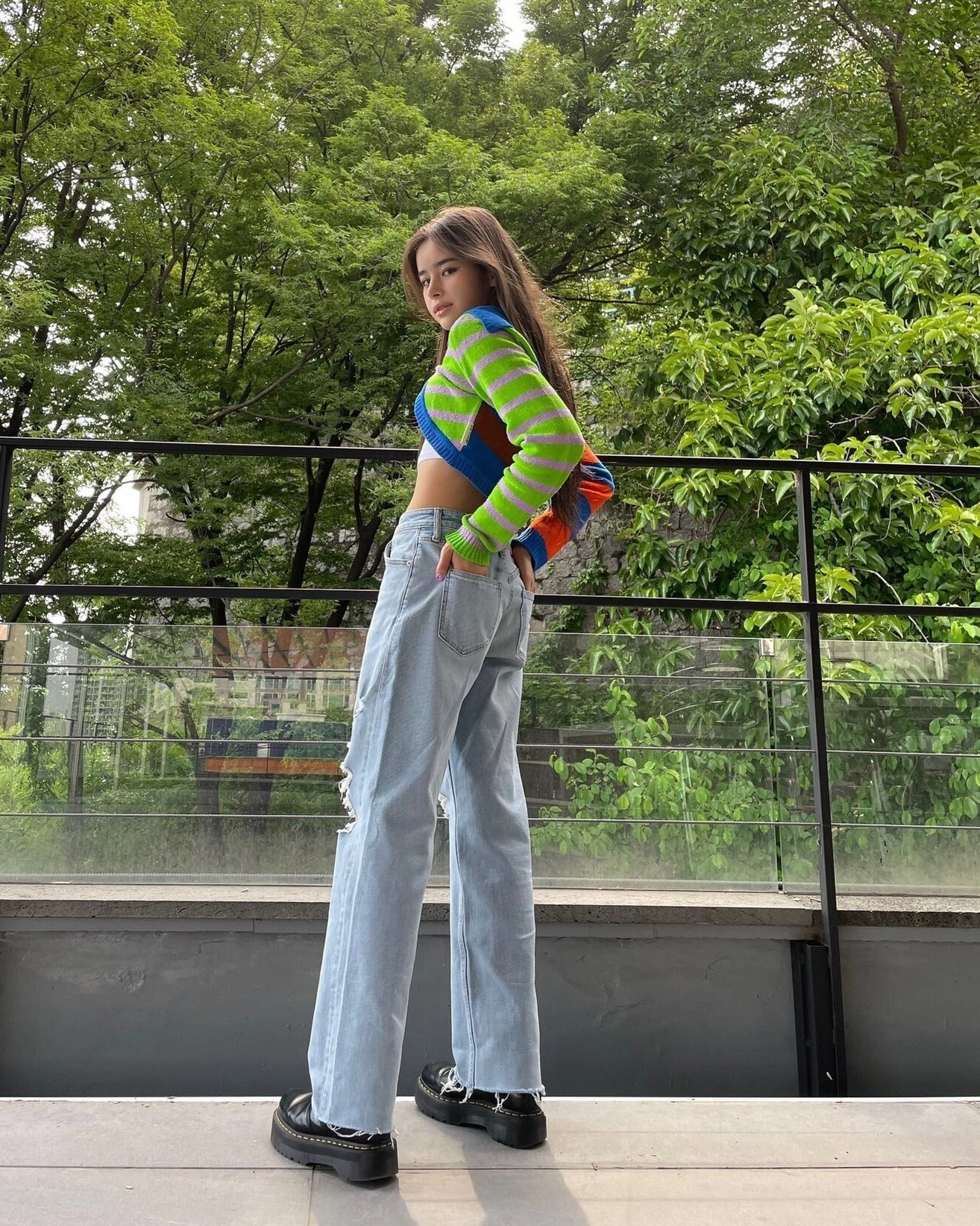 Multicolored Stripes Short Cardigan | Harvey - XG - Fashion Chingu