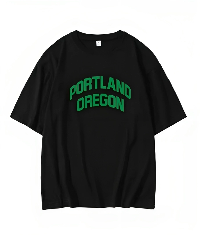 Black 'Portland Oregon' Printed T-Shirt | Soobin - TXT