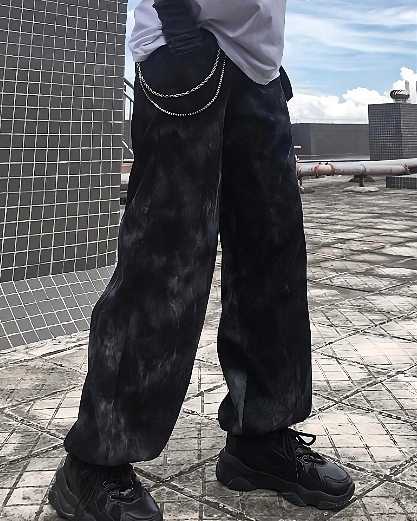 【BAON】Harkyu pigment banding wide pants BAON】Harkyu pigment banding wide pants (BAON/パンツ