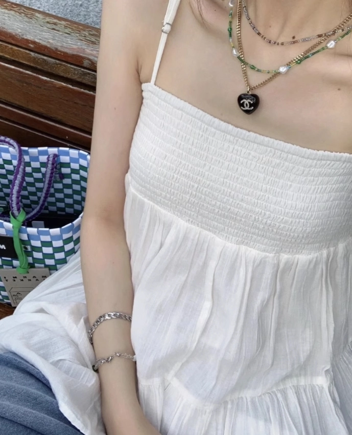 White Flowy Mini Sling Dress | Jennie - BlackPink - Fashion