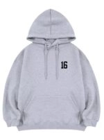Grey Number 16 Hoodie | Jimin - BTS - Fashion Chingu