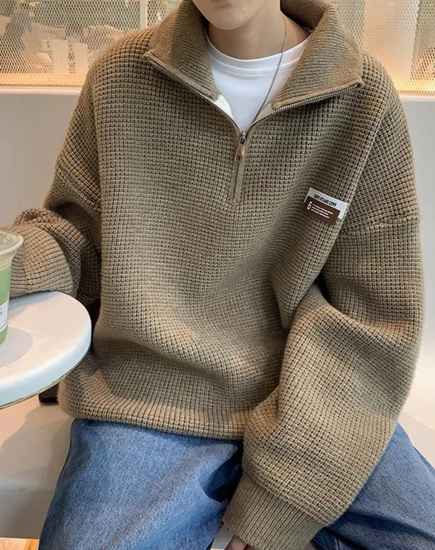 [ NERDY ]★韓国人気★IDENTITY HALF ZIP-UP SWEATSHIRT GROVE】韓国人気◇SLOPPY HALF ZIP-UP SWEATSHIRT セット