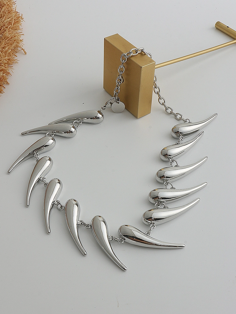 Silver Spike Chain Necklace | Jisung - Stray Kids - Fashion