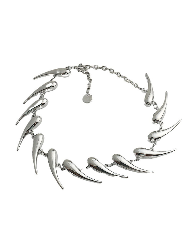 Silver Spike Chain Necklace | Jisung - Stray Kids - Fashion