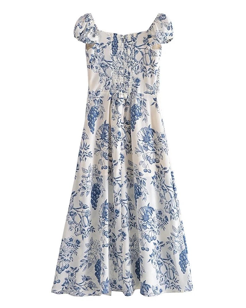 ワンピース [YOUHEE] FLOWER PATTERN PUFF DRESS WHITE Olivaceous Summery Sunday Brunch Floral Printed Mini Dress