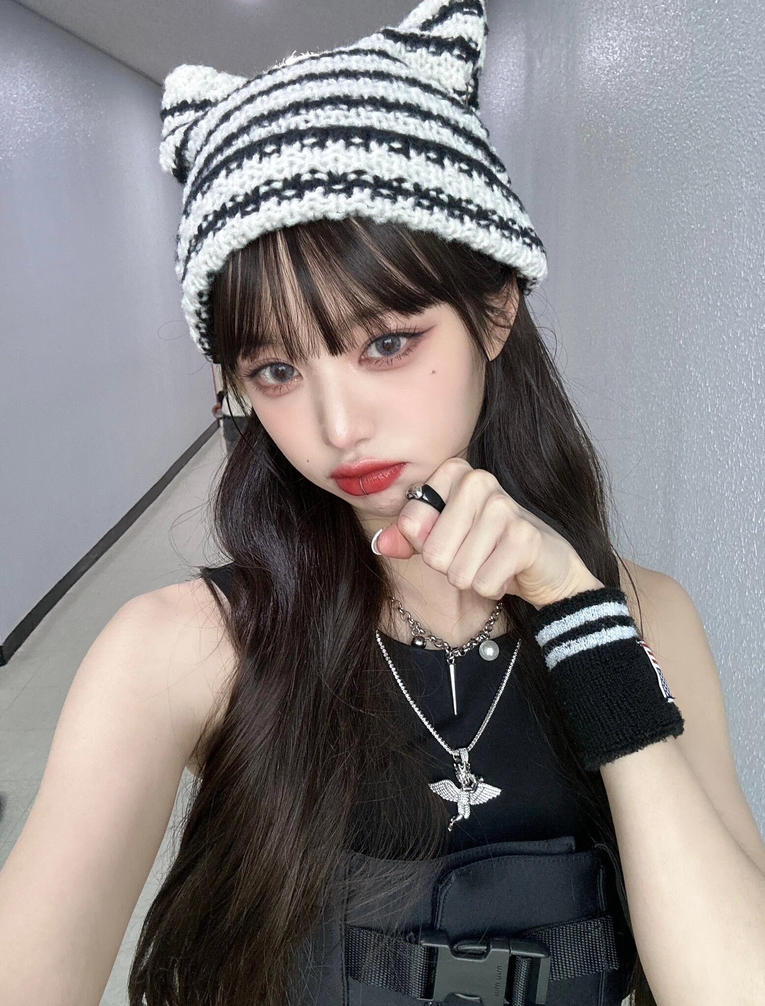 cfierce cat beanie newjeans y2k 韓国ブランド cfierce cat beanie newjeans y2k 韓国ブランド - メルカリ
