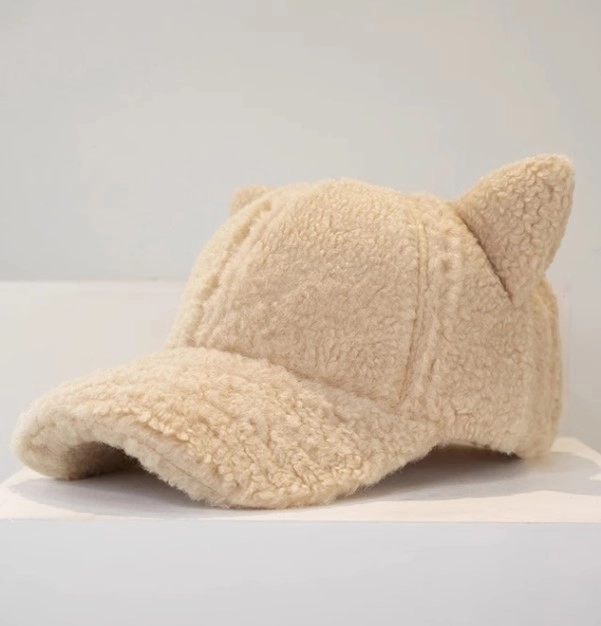 White Plush Fox Ears Cap | Jisung - Stray Kids - Fashion Chingu