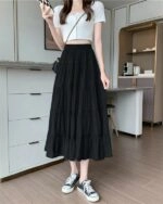 【COLOR iN ID】Velvet long shirring skirt Amazon.com: L'VOW Women's Leopard Skirt High Waist Animal