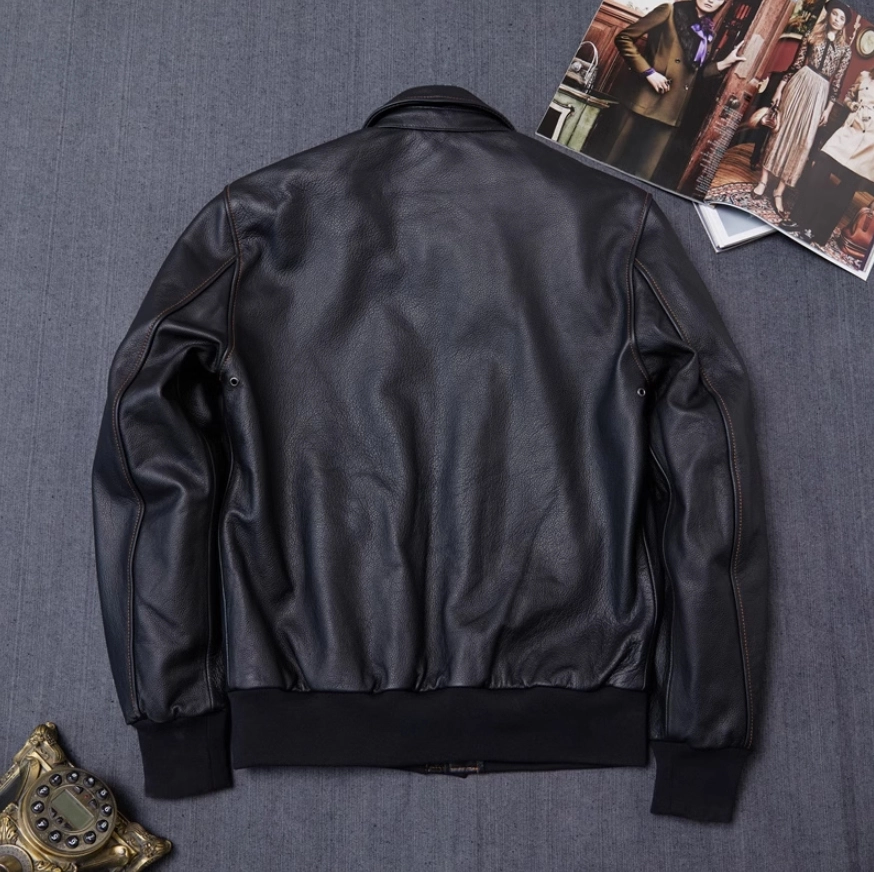 Black Faux Leather Collared Pockets Jacket | Rose