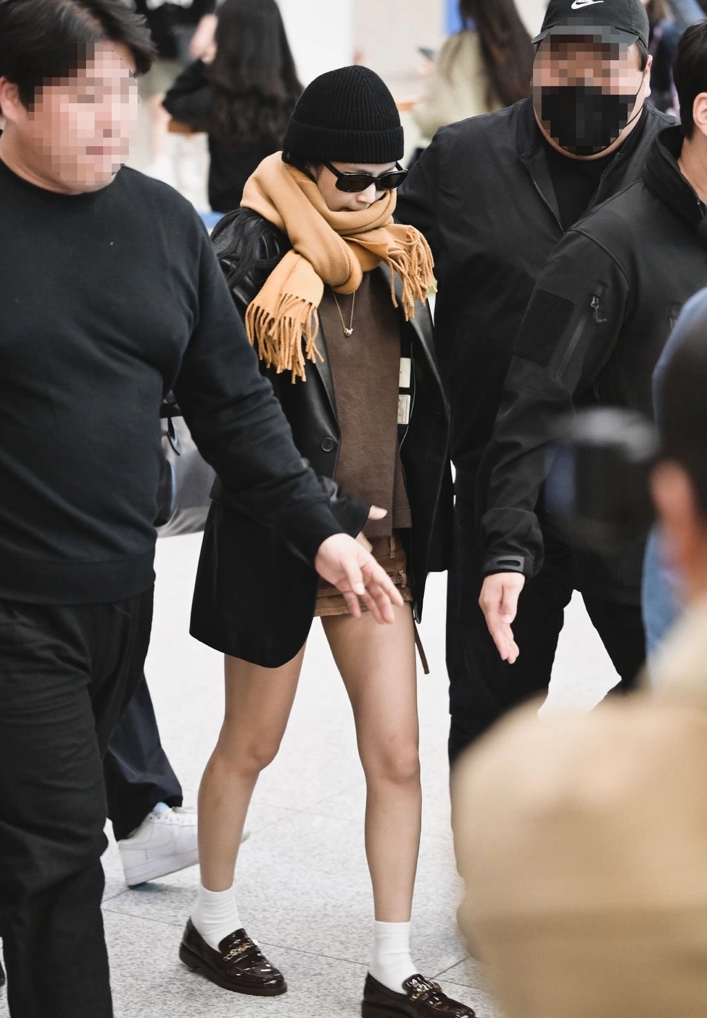 Brown Faux Leather Chained Loafers | Jennie - BlackPink