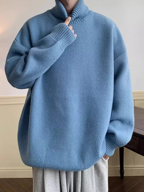 true blue キムヨングク Sky Blue Turtleneck Knitted Sweater | Jisung - Stray Kids