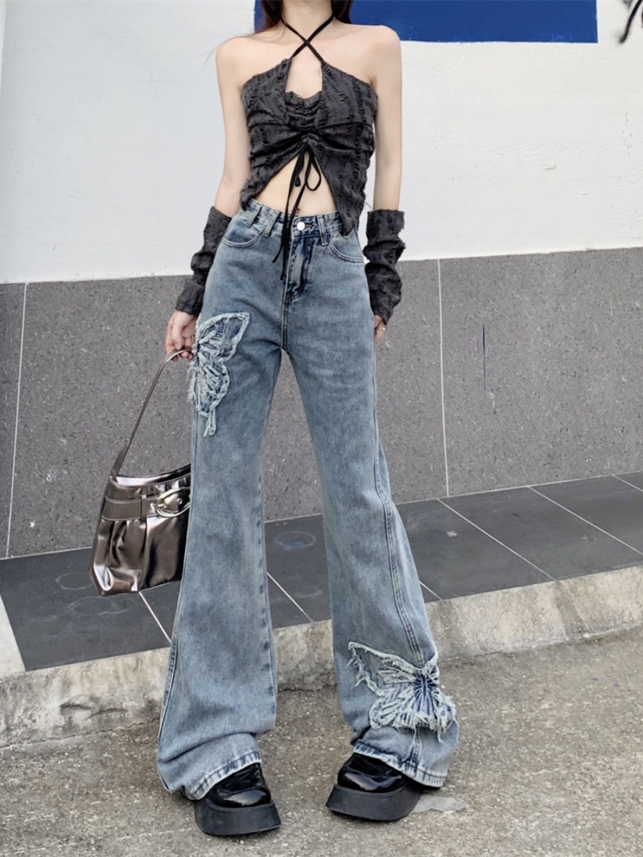 Blood Butterfly Blue Skirt 再構築デニム Rainbow denim skirt【レインボーデニム スカート】 | UCHIDA HOUSEI