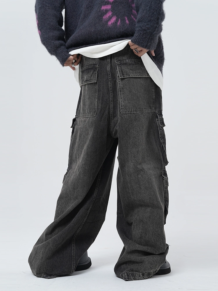 Black Multi-Pocket Wide Leg Pants | Changbin - Stray Kids