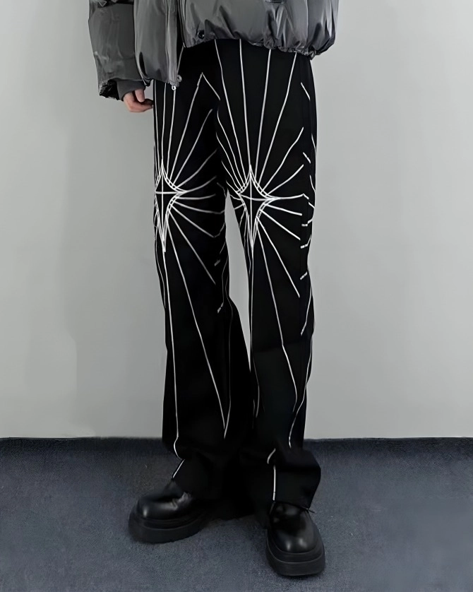 Black Spider Web Embroidery Jeans | Haechan - NCT - Fashion