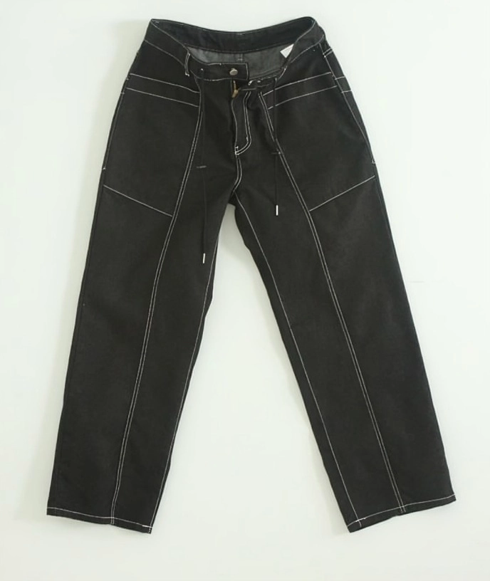 【COYSEIO】 W STITCH DENIM PANTS BLACK W STITCH DENIM PANTS BLUE - coyseio