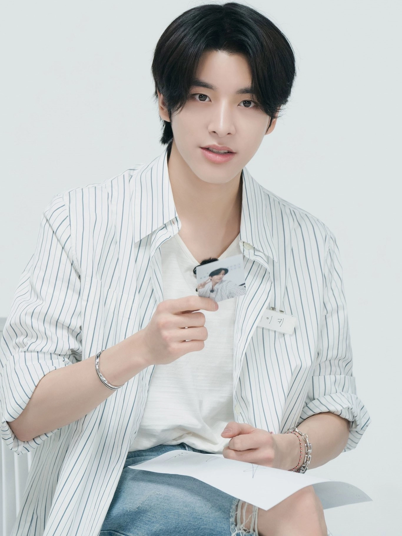 White Stripes Long Sleeve Shirt | Jake - Enhypen - Fashion