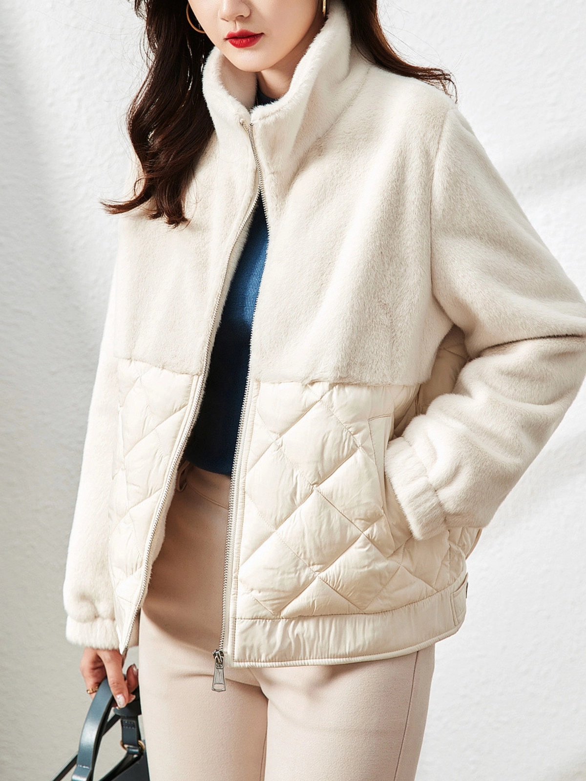 ドッグフード Jisoo Pink-Furry-Knit-Crop-Top-And-