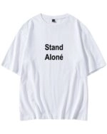White “Stand Alone” T-Shirt | Jungkook - BTS - Fashion Chingu